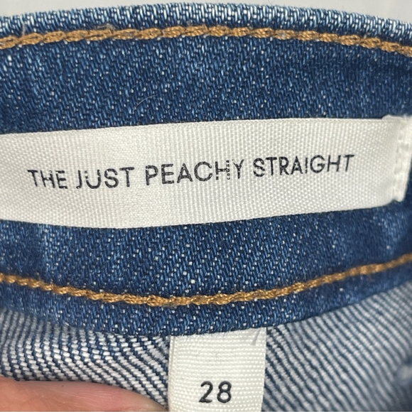 Denim Forum just peachy Straight Leg Jeans in Classic Blue zipper design 28 - Picture 8 of 11